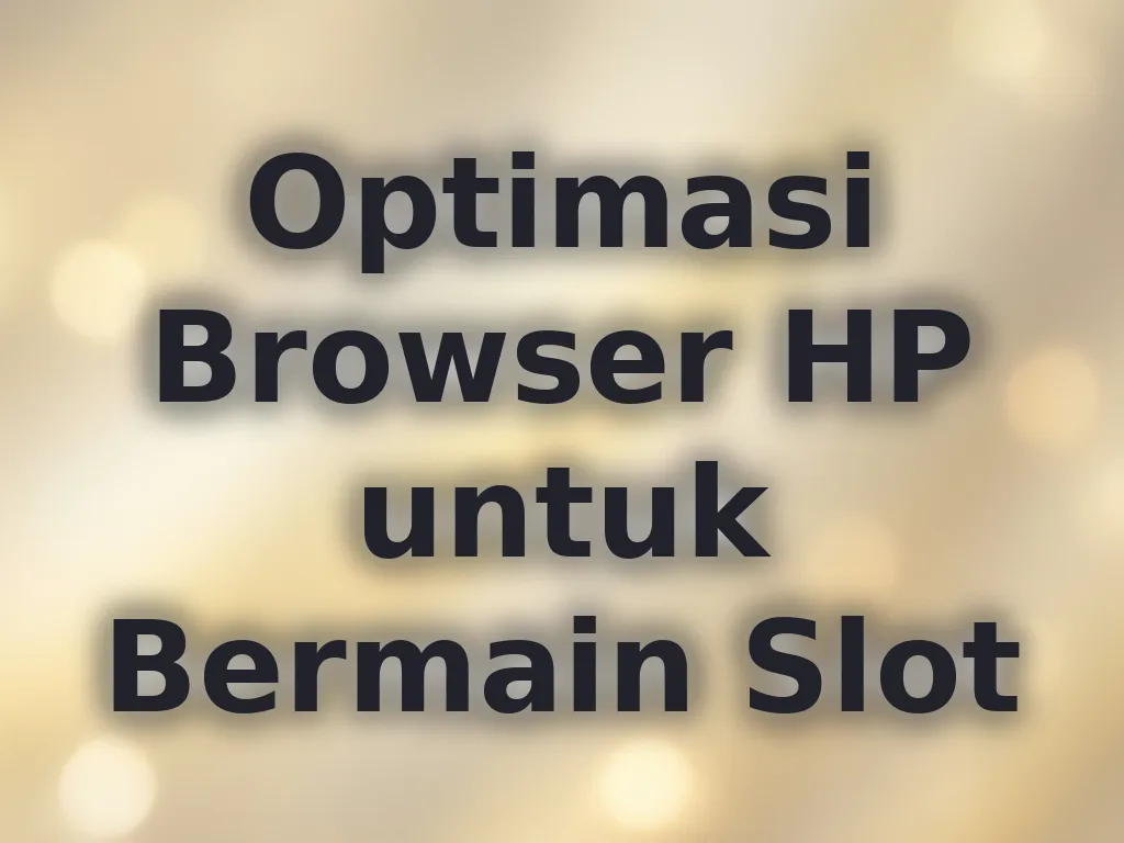 Optimasi Browser HP untuk Bermain Slot